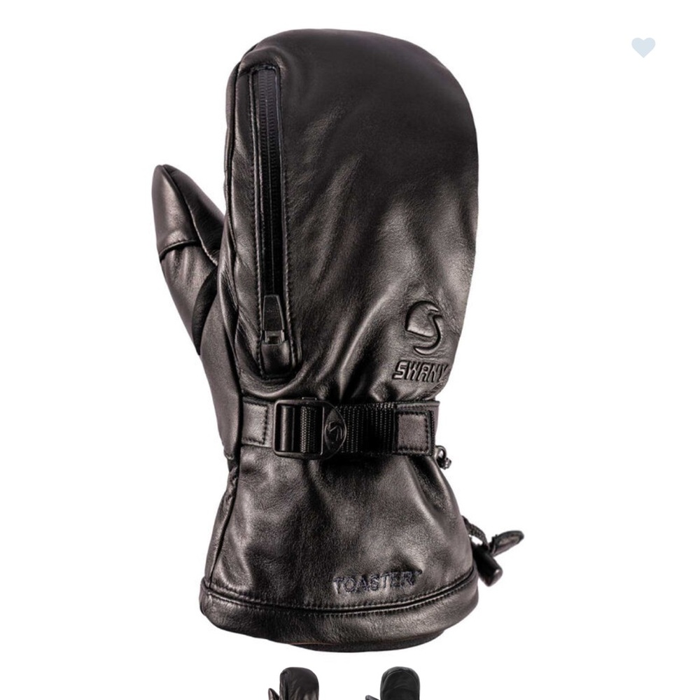 Swany legend, black, leather mittens size medium